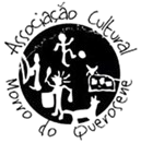 Logotipo da Associação Cultural Monte do Carmo em preto com figuras humanas estilizadas e texto circular ao redor.